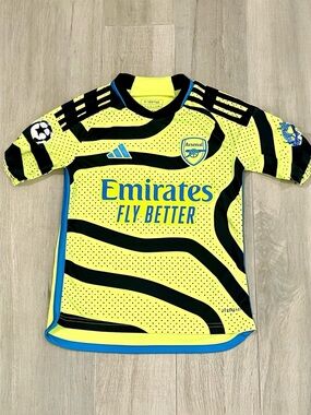 Adidas Arsenal Jersey Neon Yellow Emirates Fly Better Youth 9-10Y 140 Soccer